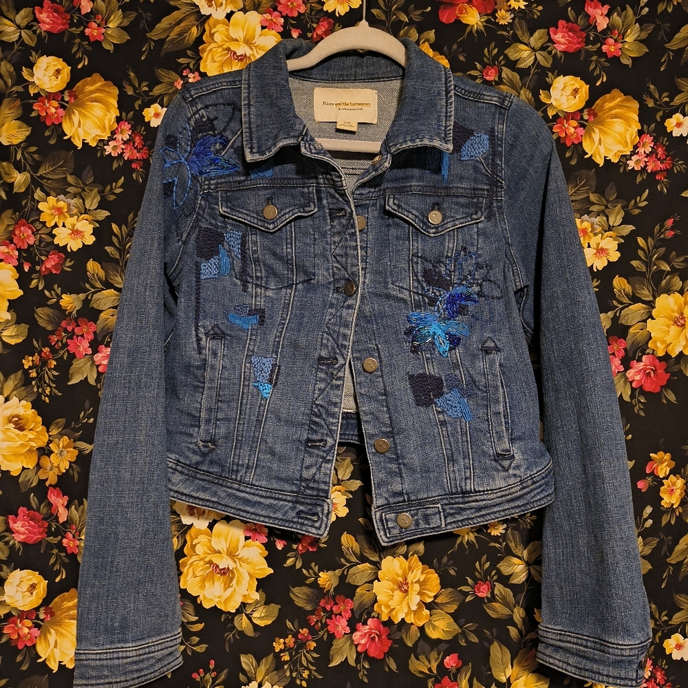 Pilcro and the Letterpress Embroidered Denim Jacket
